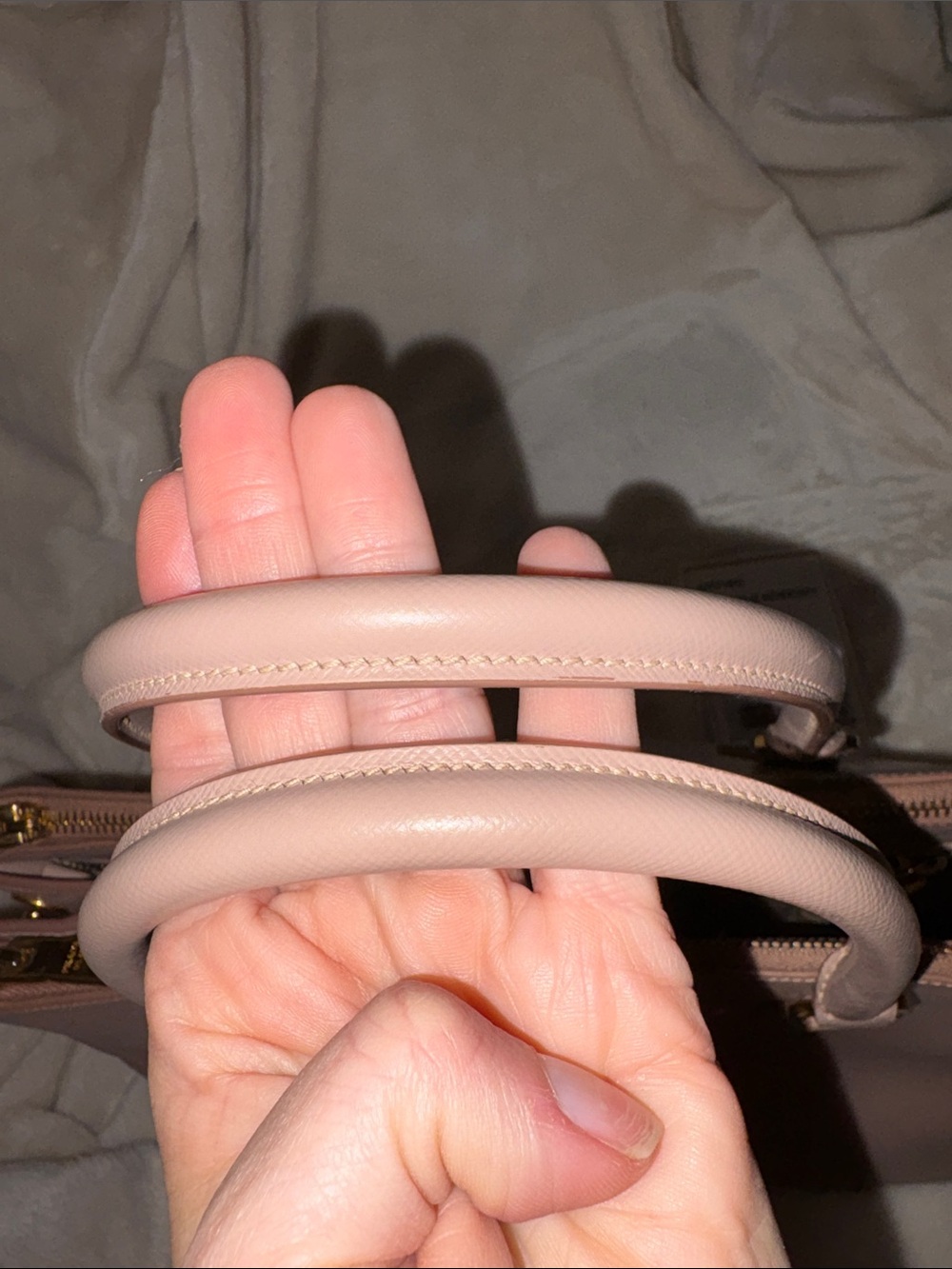 Prada Blush Pink Saffiano Double-Zip galleria with crossbody strap. COA - Picture 3 of 15